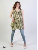 Branch Print Fashion Tops W/ Coconut Buttons